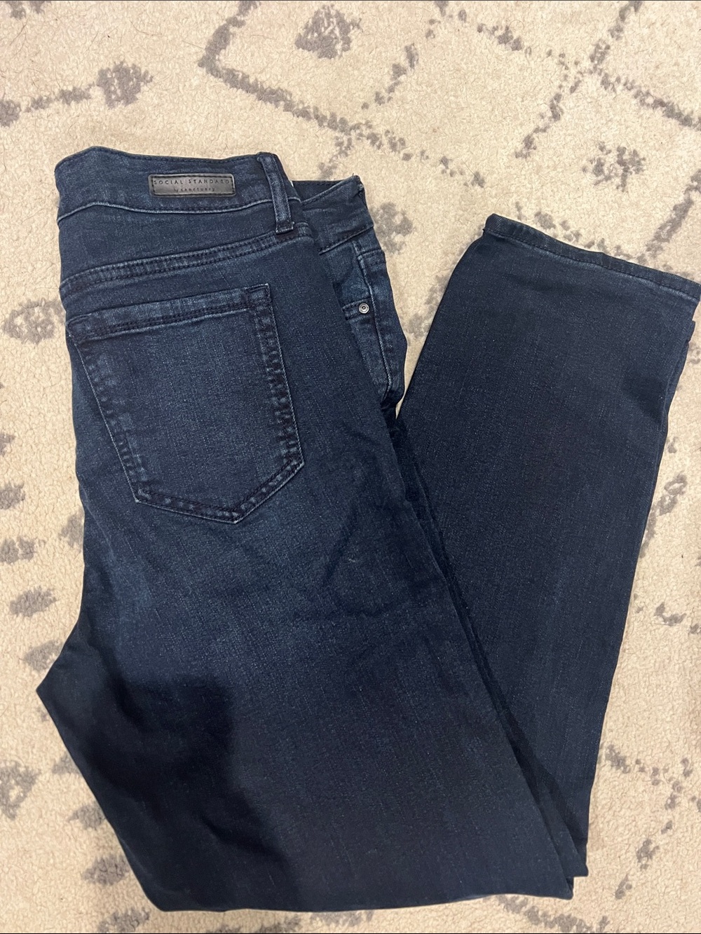 Social Standard by Sanctuary Women’s Slim Straight Jeans - Dark Indigo Stretch